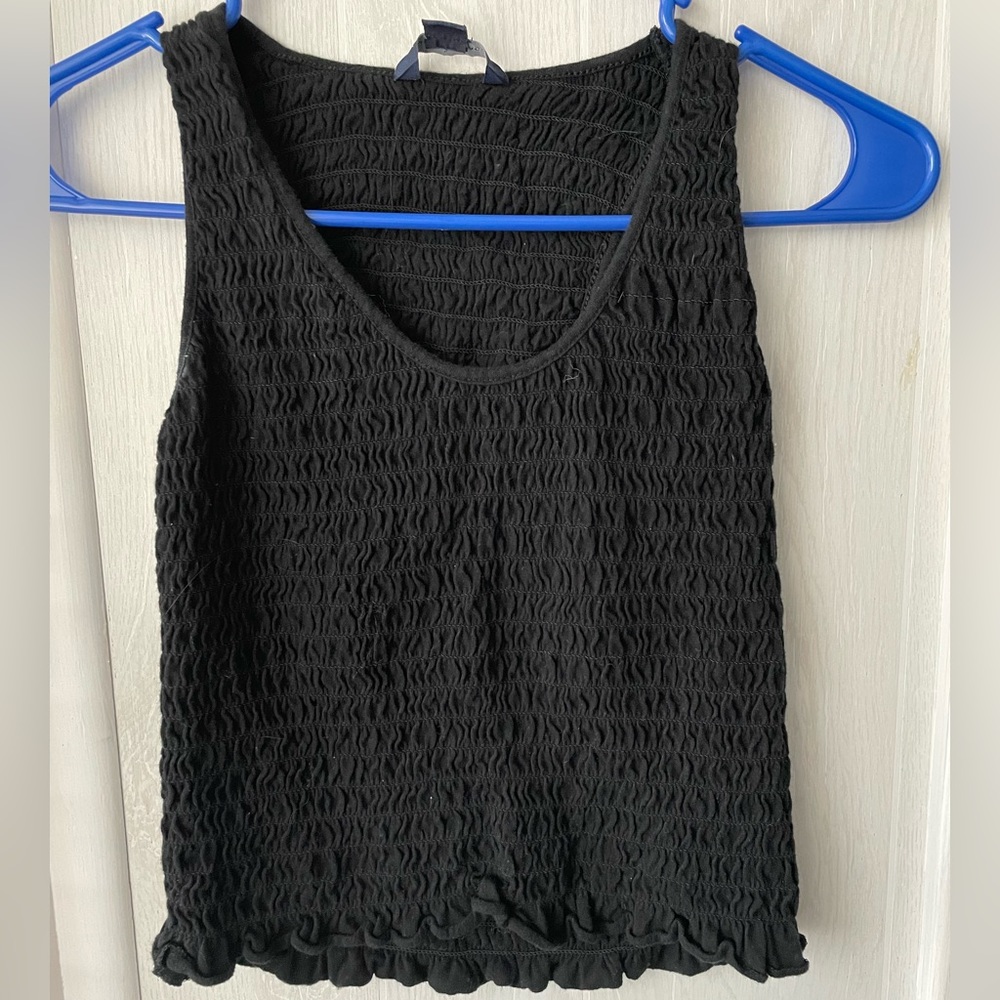 Black ruched crop top